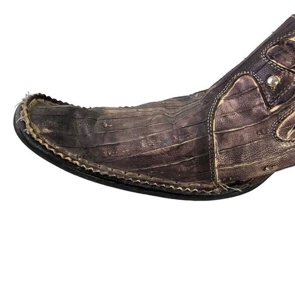 Robert Wayne Western Vegas Mens Loafers Leather Rustic Studded Slip On Shoes 7 - Picture 5 of 16